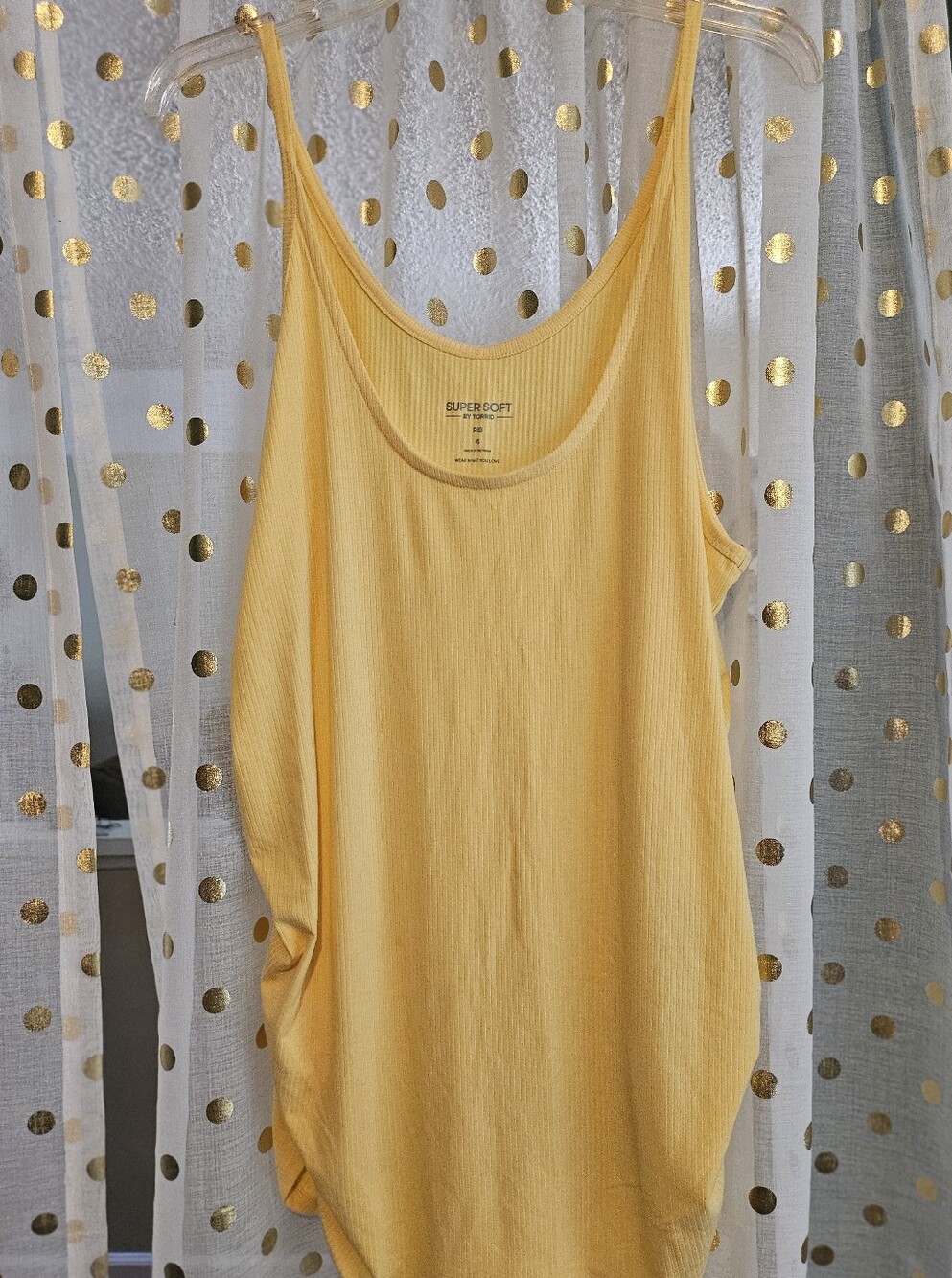 torrid Yellow Ribbed Scoop Neck Cami